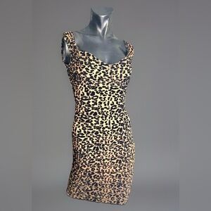 Express Leopard Midi Dress XXS Petite